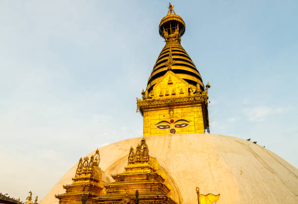 Golden view of Swayambhunath Stupa Kathmandu,Nepal.