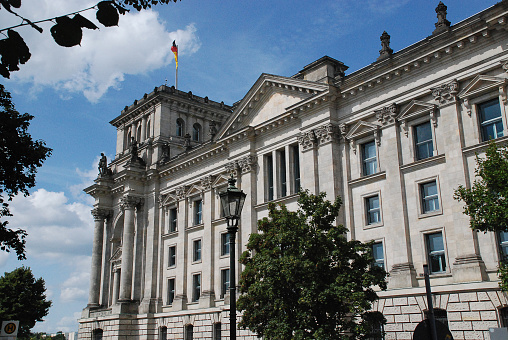 The City of Brussels is the capital of Belgium and also the administrative centre of the European Union. The image shows the City with the Palace of Justice, captured during summer season.