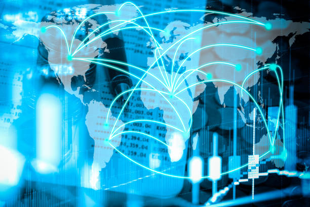istock Stock market indicator and financial data view from LED. 642147426
