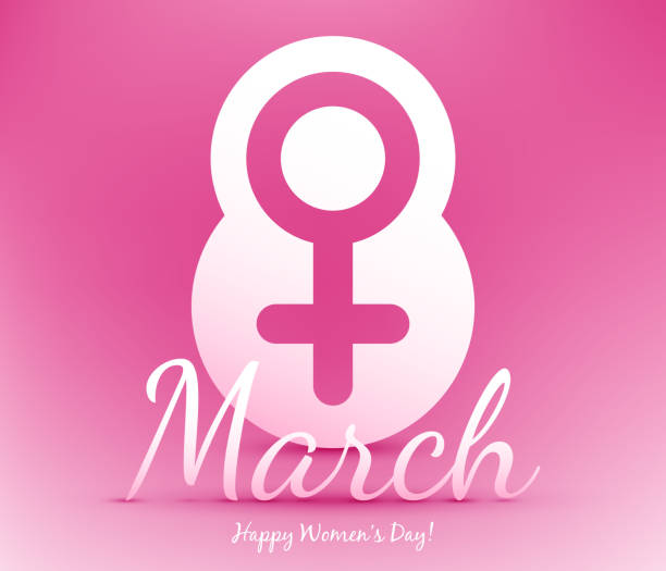 istock 8 march women's day greeting card. Venus symbol 642147476
