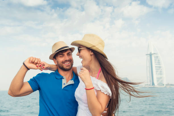 istock Happy tourists in Dubai 642152260