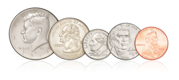 istock Set of US coins isolated 642155850