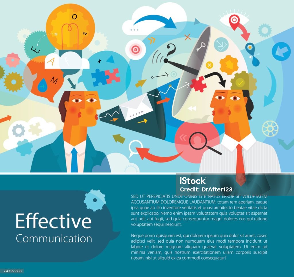 Effective Communication Lettering Effective Communication With Copy Space Text Stock Illustration ...