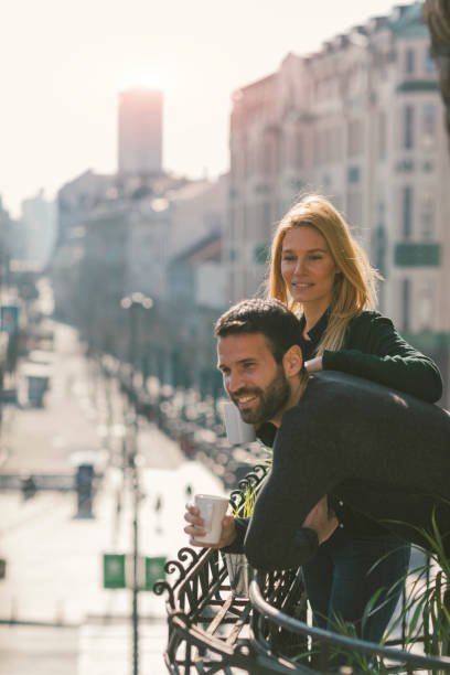 istock Couple on hotel balcony 642169832