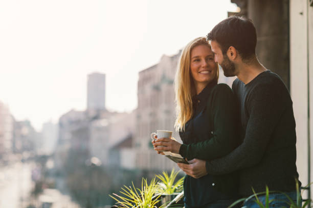 istock Couple on hotel balcony 642170054