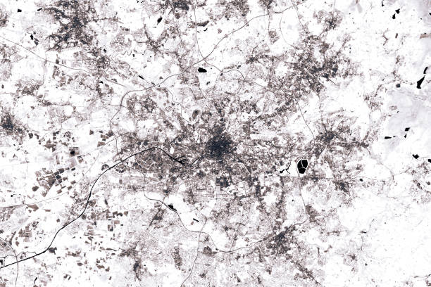 Manchester Abstract City Map Black And White