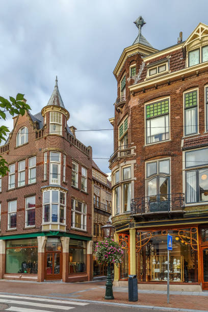 istock Street Leiden downtown, Netherlands 642174248