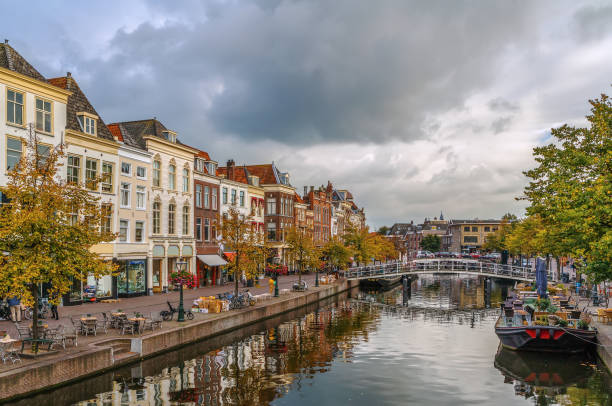 istock New Rhine river in Leiden downtown, Netherlands 642174258