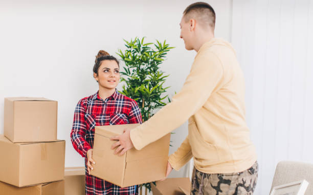 istock Young couple having fun in new apartmant 642176470