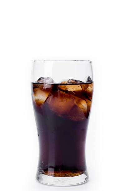 istock Cola in clear glass with ice. White background 642182150