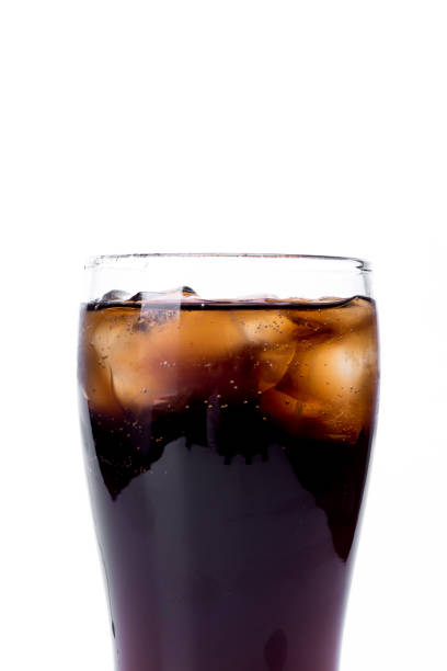 istock Cola in clear glass with ice. White background 642182188