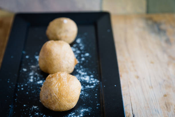 istock Tasty fried sweet pastry filled with chocolate 642182454