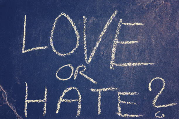 istock Love or hate chalk drawing, conceptual picture 642184068