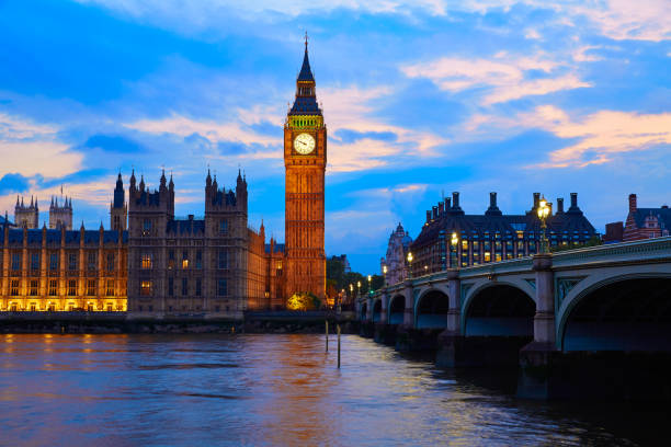 istock Big Ben Clock Tower London at Thames River 642193808