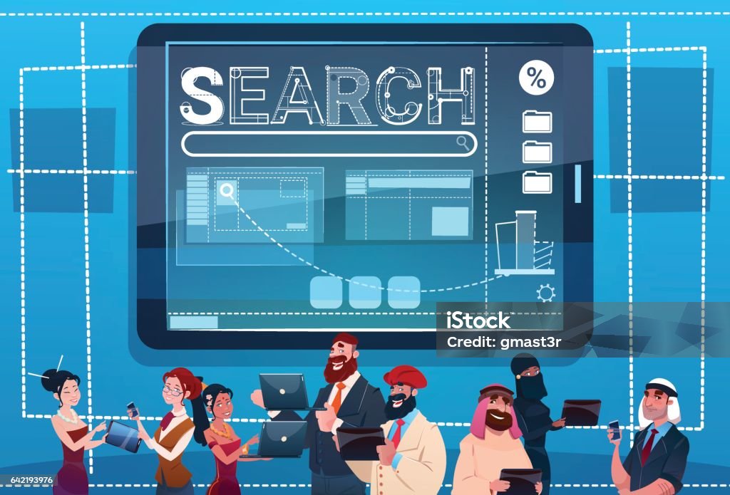 Group Using Internet Effects Mix Race People Group Using Gadgets Search Data Internet Concept Stock ...