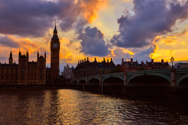 istock Big Ben Clock Tower London at Thames River 642193978