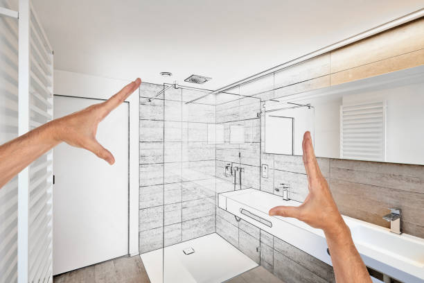 Planned renovation of a luxury bathroom