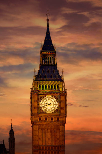 istock Big Ben Clock Tower in London sunset England 642206042