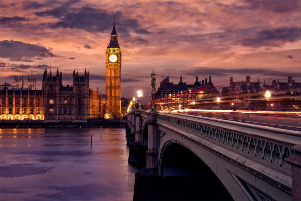 istock Big Ben Clock Tower London at Thames River 642208822
