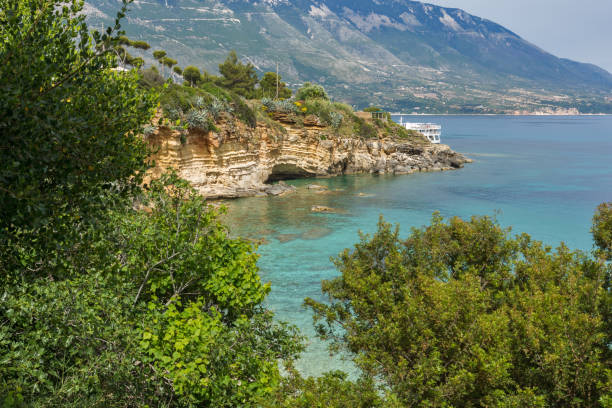 istock Panoramic view of Pessada beach in Kefalonia, Greece 642208970