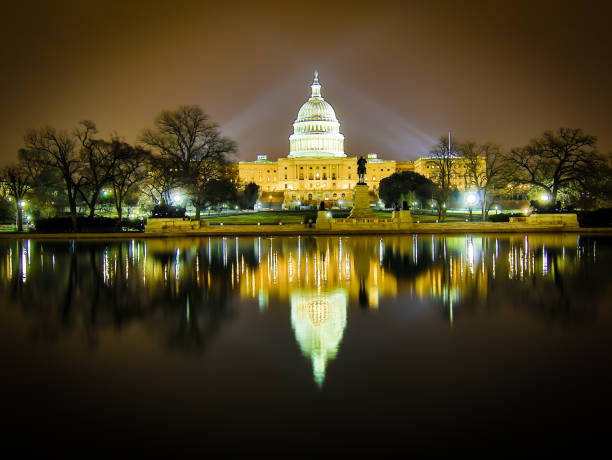 istock Home of freedom at night Front side 642209616