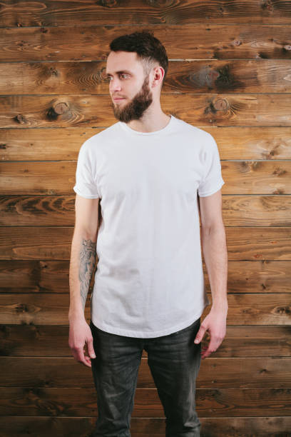 istock Man wearing white blank t-shirt 642210784