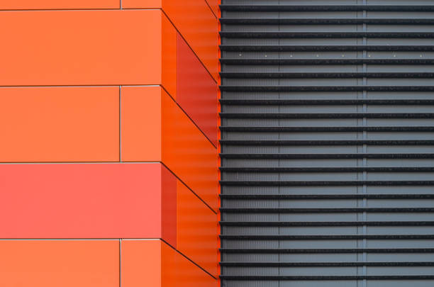 istock Modern facade of composite panels, view from outside 642225456