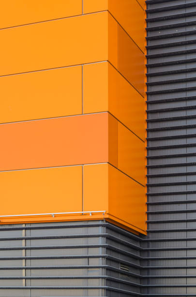 istock Modern facade of composite panels, view from outside 642225738
