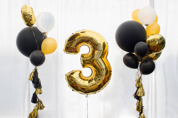 istock Decoration for 3 years birthday 642228264