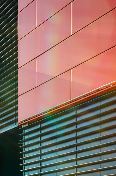 istock Modern facade of composite panels, view from outside 642232138