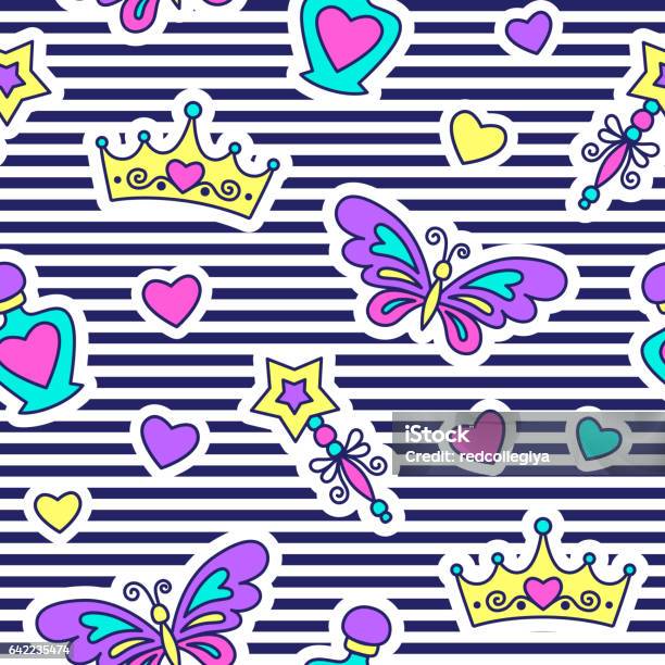 Princess Patterns Color Princess Seamless Pattern Stock Illustration - Download Image Now ...