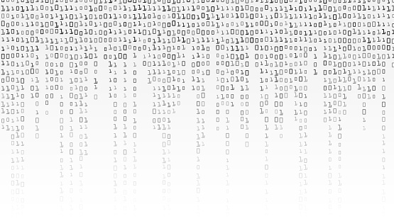 ✓ Imagen de Vector de fondo de código binario. Blanco y negro de fondo con  dígitos en pantalla Fotografía de Stock