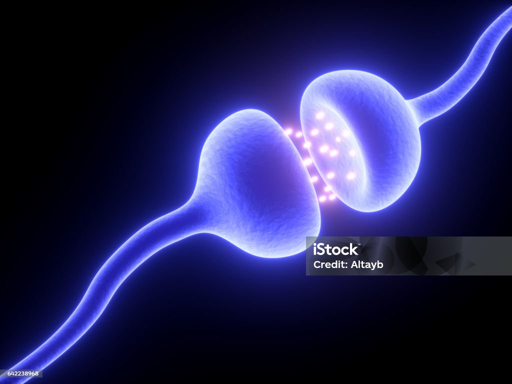 Active Receptor Active Receptor , 3d render Nerve Cell Stock Photo