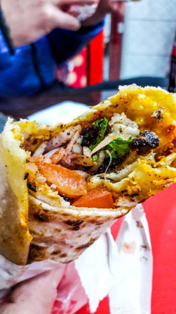 istock Turkish Durum kebab at restaurant. fast food 642242210