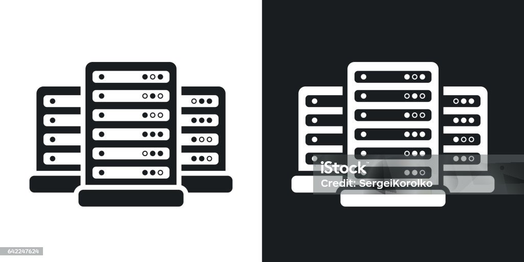Vector data center icon. Two-tone version Vector data center icon. Two-tone version on black and white background Icon Symbol stock vector