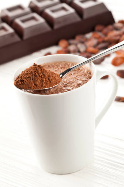 istock Preparing hot chocolate in a white mug 642249758