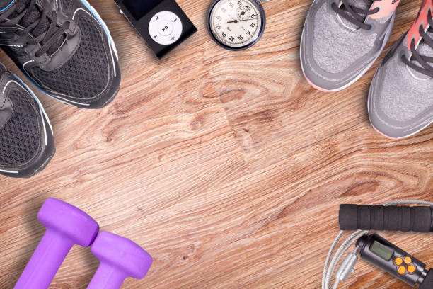 istock Fitness gym and running equipment. 642255154