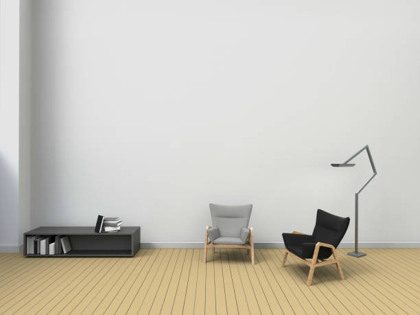 istock Living Room Modern and chairs decoration in white wall 642261754