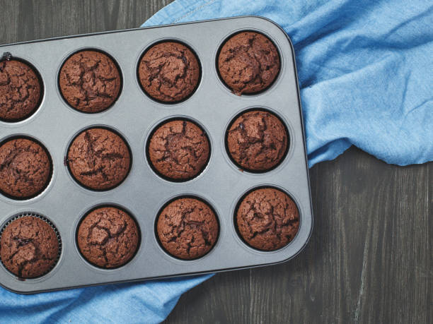 istock Freshly baked brownies in the forms 642262262