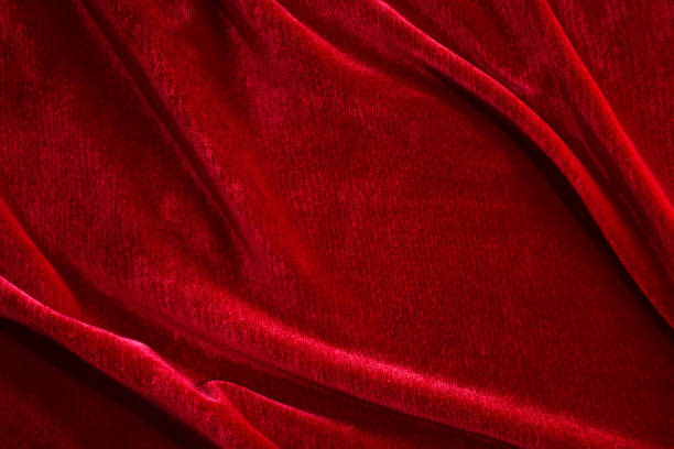 istock Red silk velvet close-up 642279790