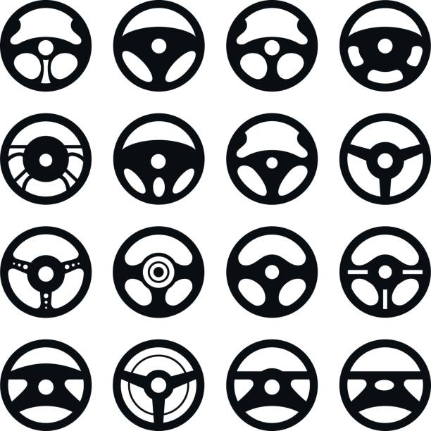 Car steering wheel. Vector set. Car steering wheel. Vector set. steering wheel stock illustrations