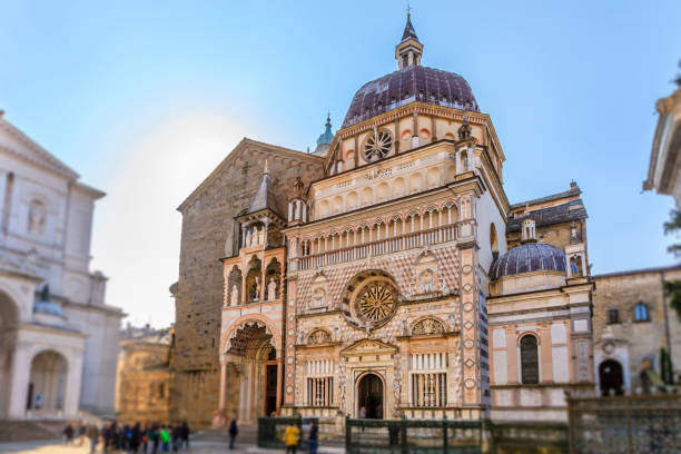 The Cappella Colleoni is a church and mausoleum built between 1472 and 1476 as the personal shrine for the condottiere Bartolomeo Colleoni and his daughter Medea. It is located adjacent to the Church of Santa Maria Maggiore. (Lombardy, Italy) (selective focus)