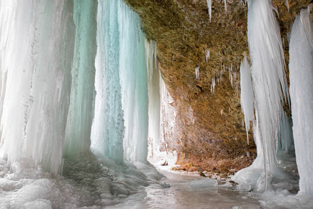 istock Frozen waterfall. Icefall Siklava skala, Slovakia 642294738