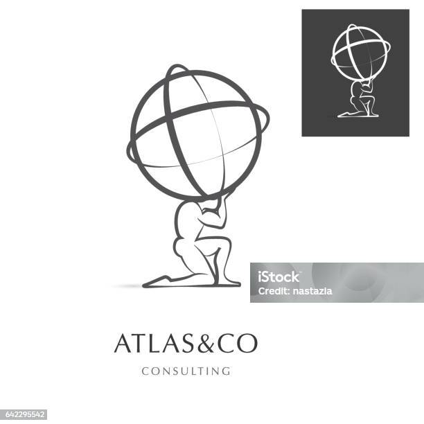 Atlas Corporate Vecotr Icon Stock Illustration - Download Image Now - Atlas - Mythological Figure, God, Greece