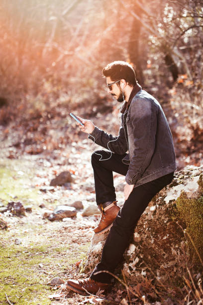 istock Young man enjoying the music 642311890
