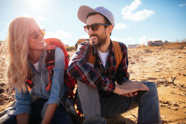 istock Young couple enjoying a day on a beach 642312024