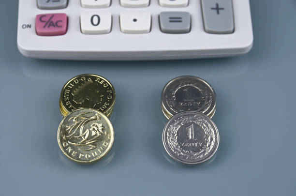 istock One pound and polish zloty 642312542