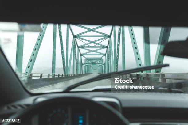 Drivers Point Of View On Large Bridge Near Astoria Oregon Stock Photo - Download Image Now