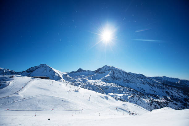 istock Beautiful winter mountains on a bright sunny day 642321432