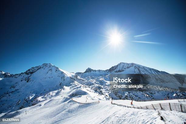 Beautiful Winter Mountains On A Bright Sunny Day Stock Photo - Download Image Now - Andorra, Mountain, Snow